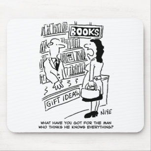 Customer asks Bookseller a Question. Bookshop Mouse Mat