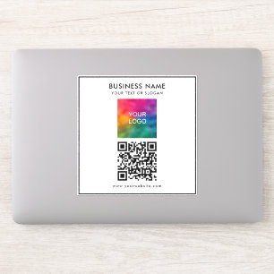 Customer Business Logo Add Text QR Code White