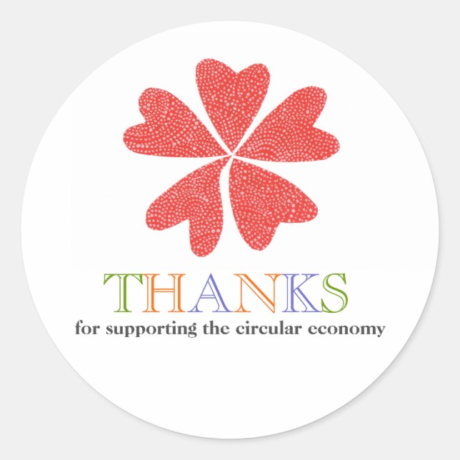Customer Circular Economy Thank You Classic Round Sticker (Front)