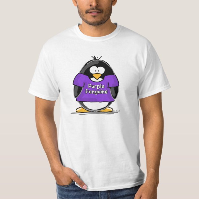 Customer design for the Purple Penguins T-Shirt (Front)