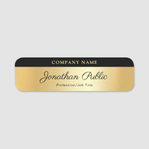 Customer Elegant Gold Template Typography Script Name Tag