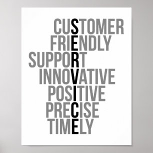 Customer Friendly Support Innovative Positive Poster