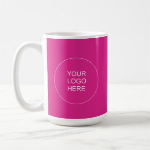Customer Logo Text Pink Solid Colour Template Coffee Mug