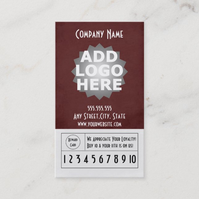 Customer Loyalty Business Card (Front)