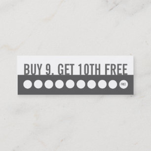 Customer loyalty business card (buy 9 get 1 ,free)