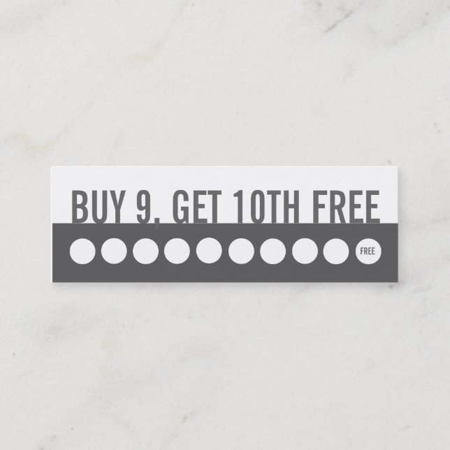 Customer loyalty business card (buy 9 get 1 ,free) (Back)