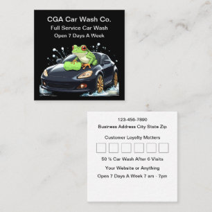 Customer Loyalty Car Wash Square Business Card