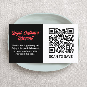 Customer Loyalty Discount QR Code  Business Card