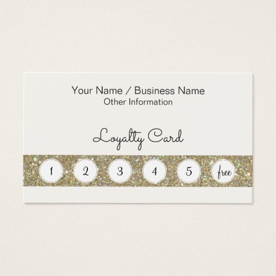 Customer Loyalty Punch Card With Glitter Bar