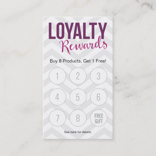 Customer Loyalty Rewards Business Cards (Front)