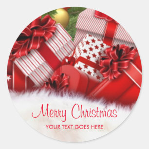 Customer Merry Christmas Text Gifts Template Classic Round Sticker