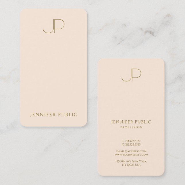 Customer Monogram Stylish Template Luxury Silk Business Card (Front/Back)