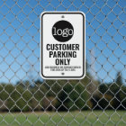 Customer Parking Only with Logo - Black and White