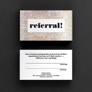 Customer Referral Faux Silver Sequins  Card