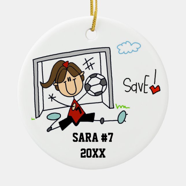 Customer Request Girl Soccer Player Ornament (Front)