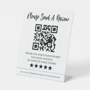 Customer Review QR Code Feedback Display Pedestal  Sign