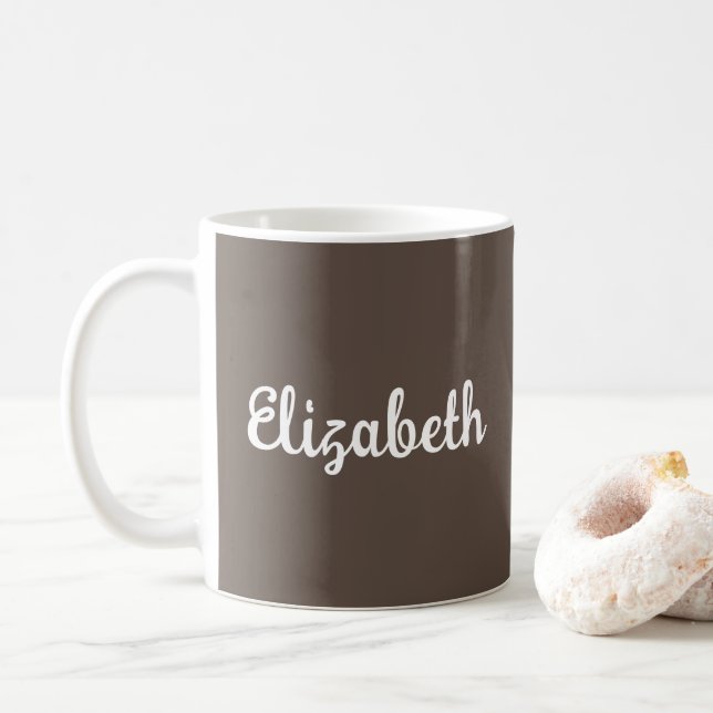Customer Script Name Brown Template Elegant Coffee Mug (With Donut)
