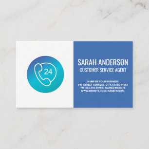 Customer Service Agent   Call Centre Phone Icon Business Card