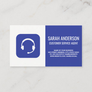 Customer Service Agent   Head Set Business Card