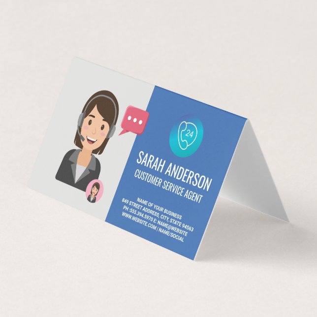 Customer Service Agent | Phone Operator Business Card (Front)
