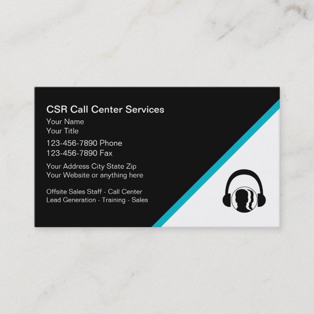 Customer Service Call Centre Business Cards (Front)