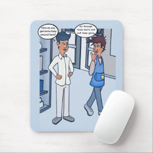 Customer Service Cartoon Mouse Pad