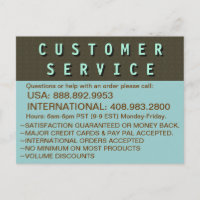 Customer Service Contact Information