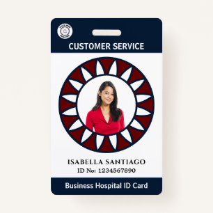 Customer Service Employee Photo Business Custom  ID Badge
