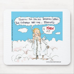 Customer Service In Heaven Funny Cards Mugs Gifts Mouse Mat