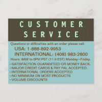 Customer Service - INFO Postcard