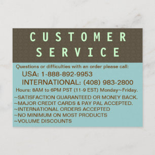 Customer Service INFO Postcard