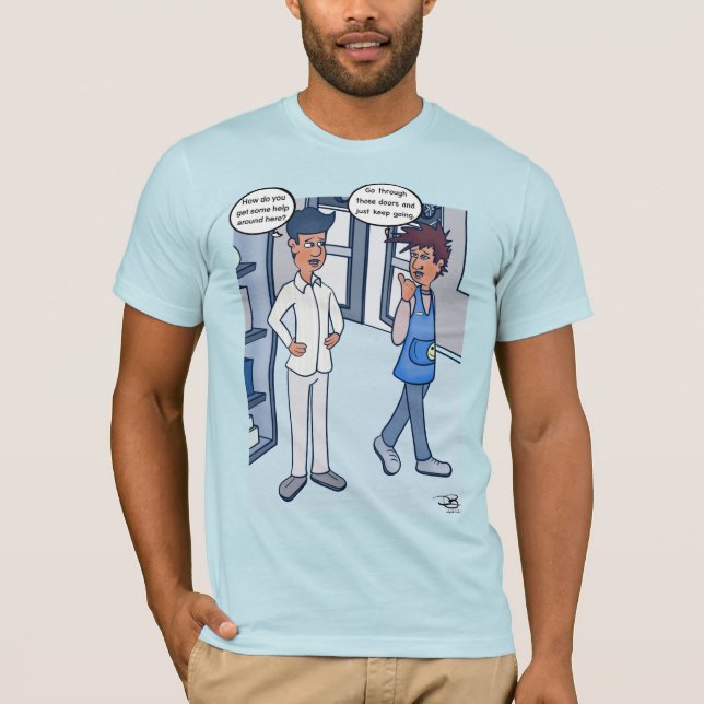 Customer Service Light Blue T-Shirt (Front)