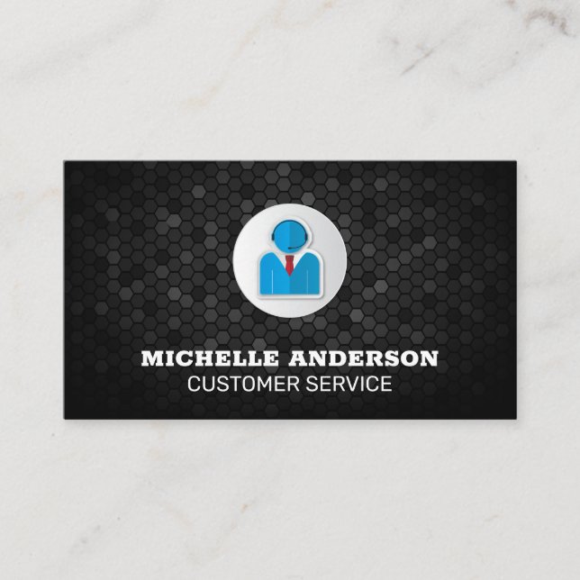 Customer Service Logo | Corporate Business Card (Front)