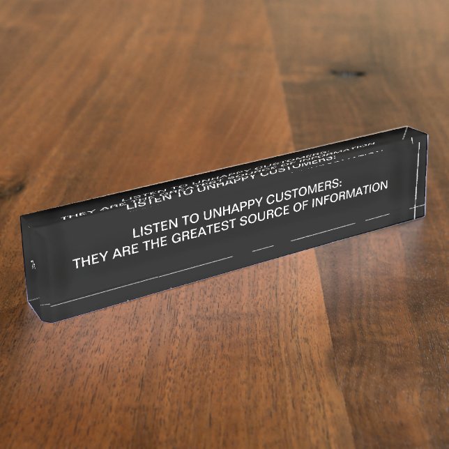 Customer Service Office Desk Motivation Wisdom Nameplate (Side)