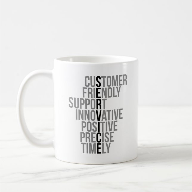 Customer Service Quotes Coffee Mug (Left)