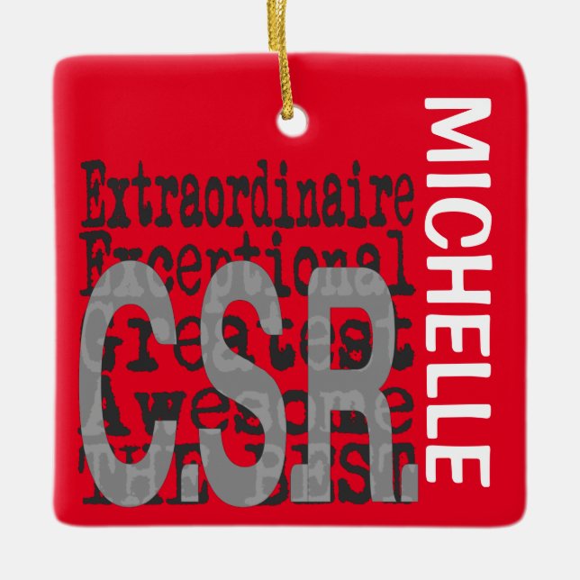 Customer Service Rep Extraordinaire CUSTOM Ceramic Ornament (Front)