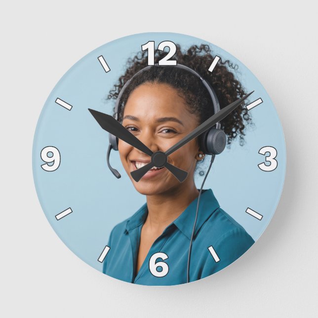 Customer Service Representative Headset Support Round Clock (Front)
