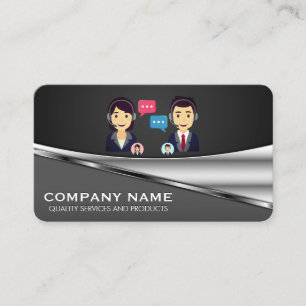 Customer Service Workers   Headset   Call Centre Business Card
