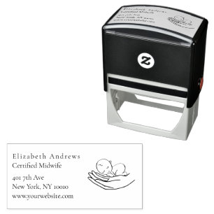 Customer specific baby, hand logo self-inking stamp