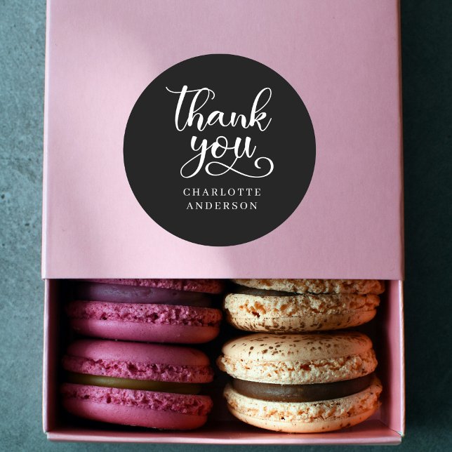 Customer specific, black Thank you! sticker (Creator Uploaded)