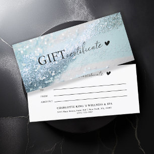 Customer specific, blue-silver glitter, business