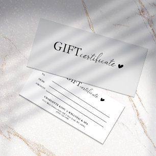 Customer specific Business Gift Certificate