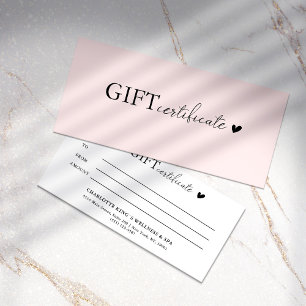 Customer specific Business Gift Certificate