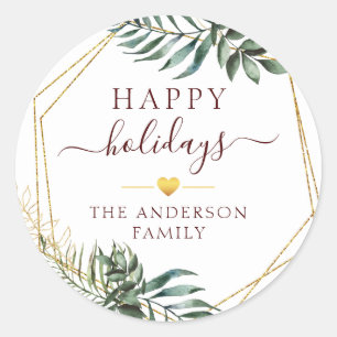 Customer specific Christmas Botanical   Classic Round Sticker