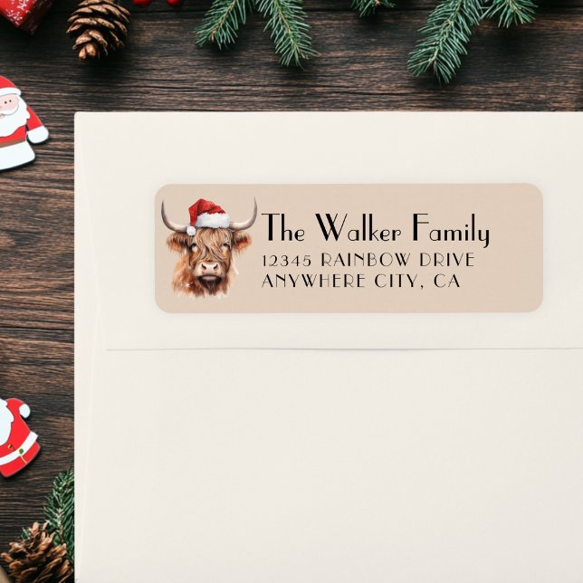 Customer Specific, Christmas Cow with Santa Hat (Christmas Cow Label)
