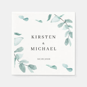 Customer-specific Elegant Eucalyptus Green Napkin