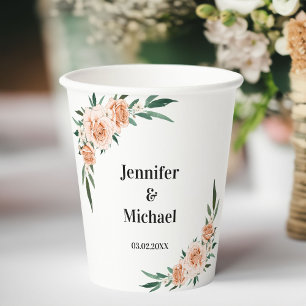 Customer-specific Flowers Wedding Paper Cups