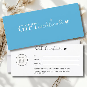 Customer specific, Logo Business Gift Certificate