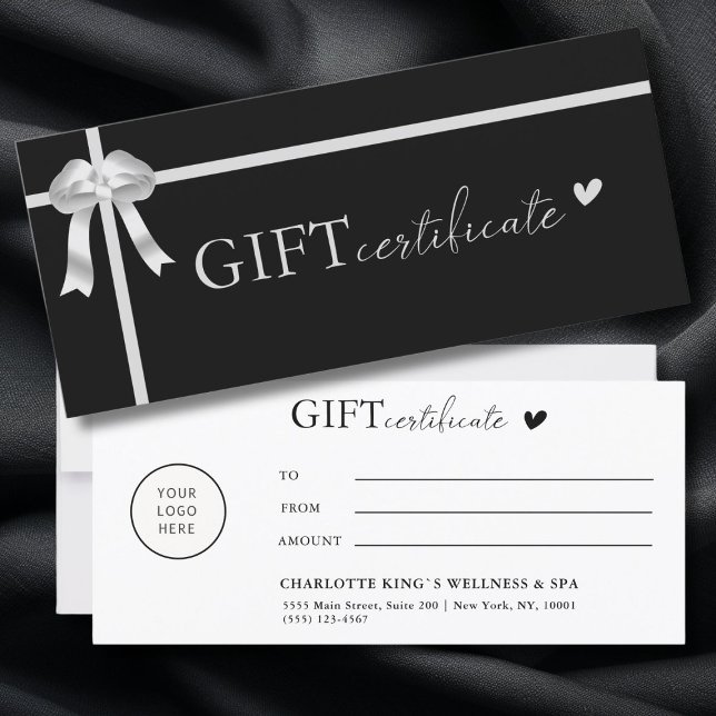 Customer specific, Logo Business Gift Certificate (Customer specific, Logo, Ribbon, Business, Salon Gift Certificate)