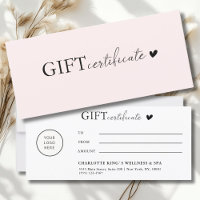 Customer specific Logo Business Gift Certificate